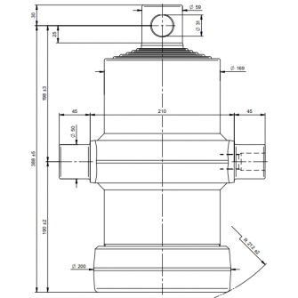 Teleskopski cilinder 6 stopenj 13 ton 1465 mm z luknjo 6020F